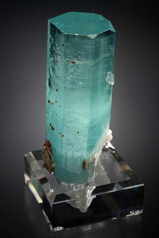 BERYL var. Aquamarine with SPESSARTINE