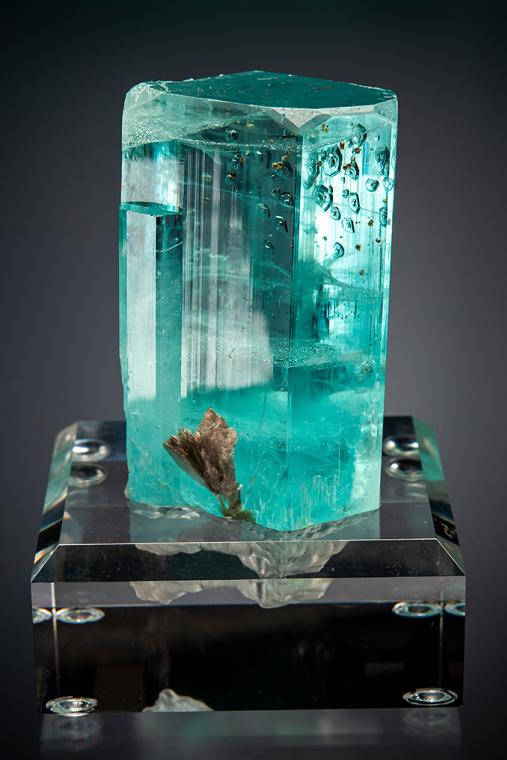 BERYL var. Aquamarine with SPESSARTINE