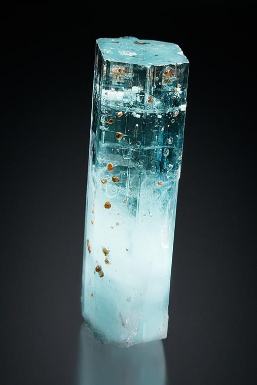 BERYL var. Aquamarine with SPESSARTINE