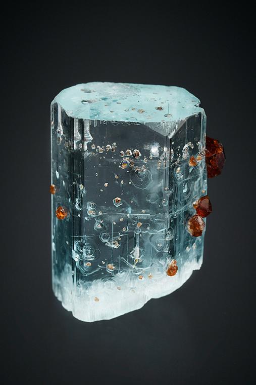 BERYL var. Aquamarine with SPESSARTINE