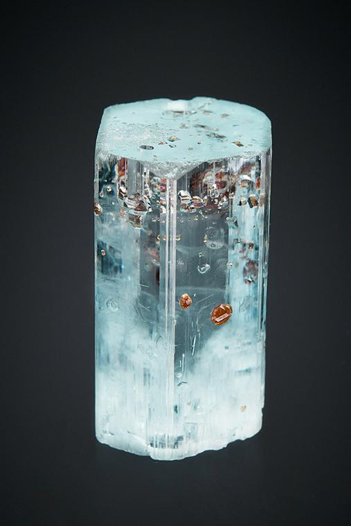BERYL var. Aquamarine with SPESSARTINE