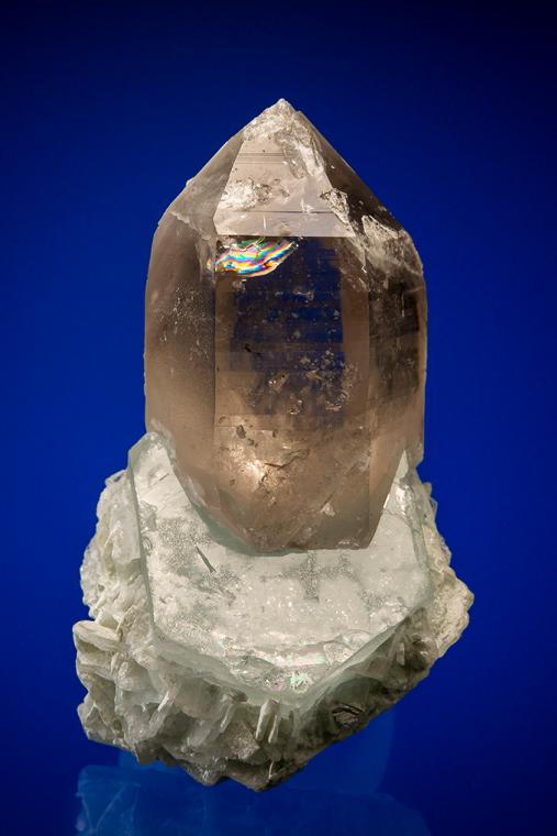 QUARTZ on BERYL var. Aquamarine