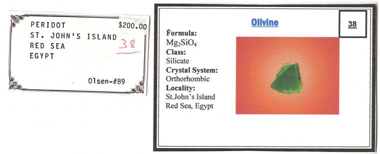 FORSTERITE var. Peridot