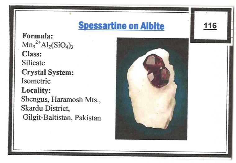 SPESSARTINE on ALBITE