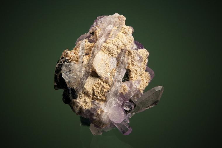 FLUORAPATITE with QUARTZ and ELBAITE