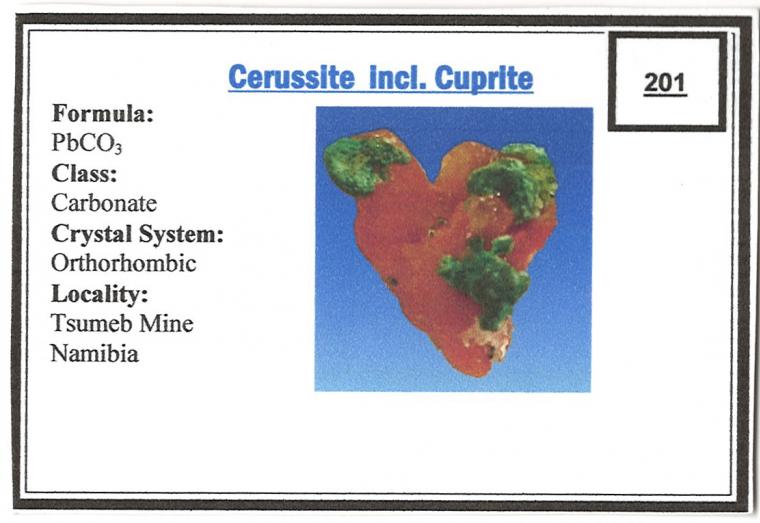 CUPRITE included CERUSSITE with MALACHITE