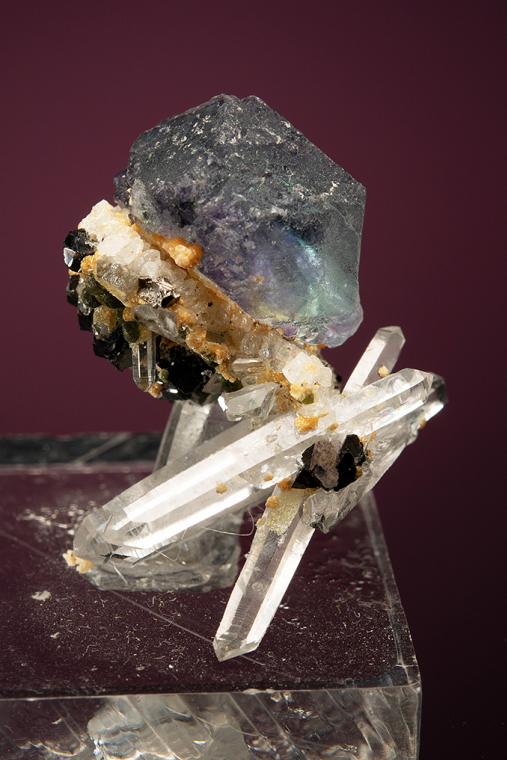 FLUORITE on QUARTZ