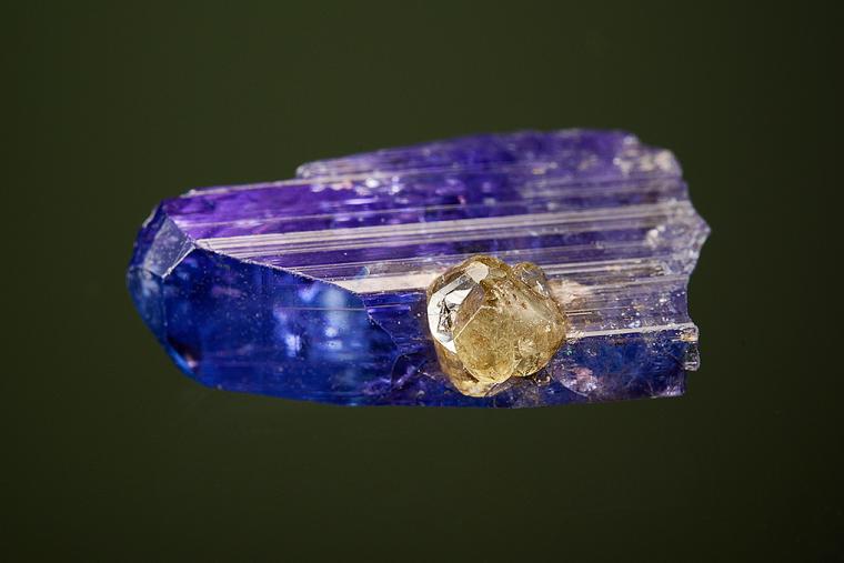 ZOISITE var. Tanzanite with DIOPSIDE