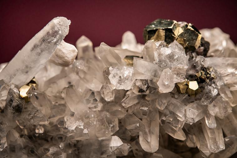 PYRITE with TETRAHEDRITE and BOURNONITE on QUARTZ