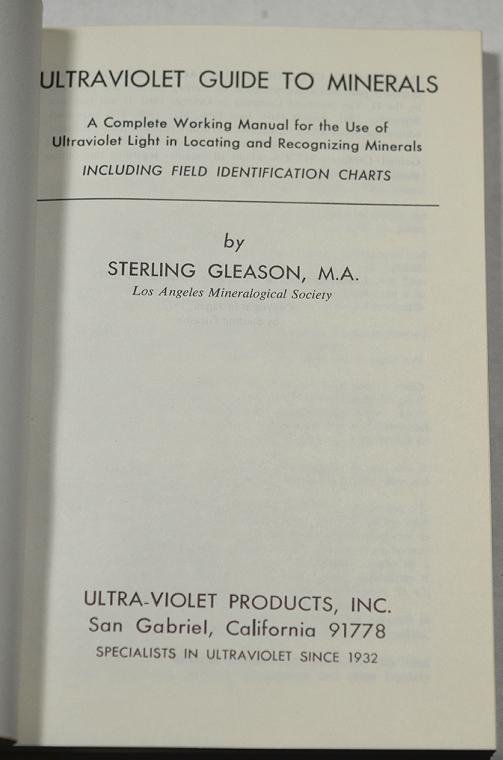 Ultraviolet Guide to Minerals by Sterling Gleason