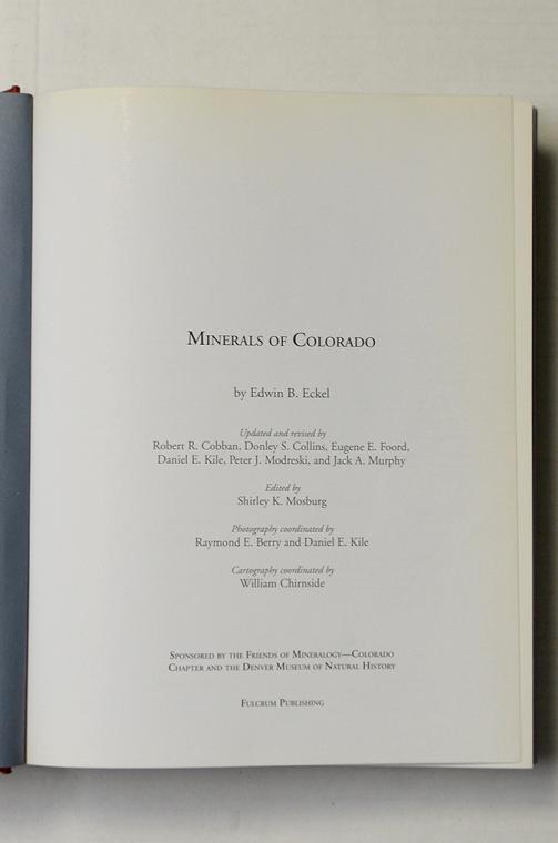 Minerals of Colorado by Edwin B. Eckel