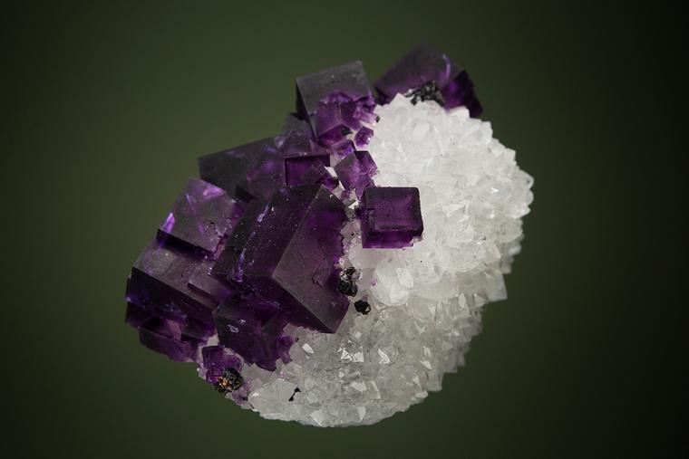 FLUORITE with SPHALERITE on QUARTZ