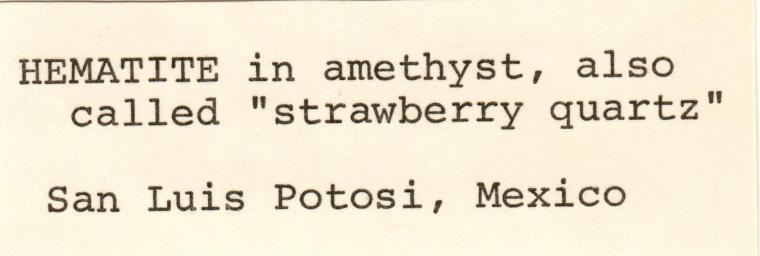 QUARTZ var. Strawberry QUARTZ