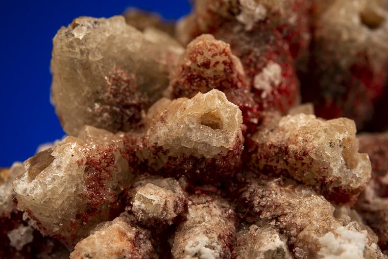 CINNABAR on FLUORITE after CALCITE