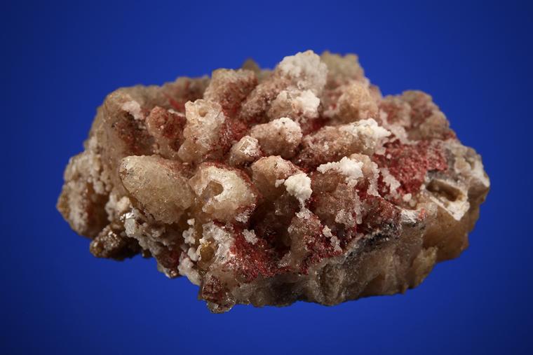 CINNABAR on FLUORITE after CALCITE