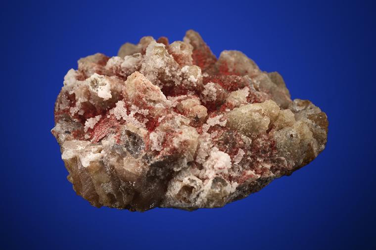 CINNABAR on FLUORITE after CALCITE