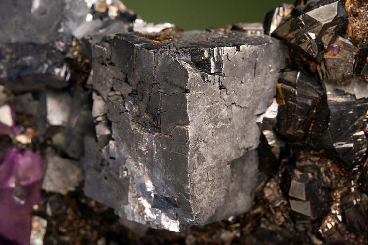 GALENA and FLUORITE on SPHALERITE