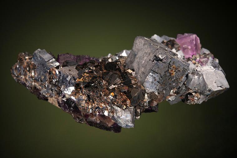 GALENA and FLUORITE on SPHALERITE