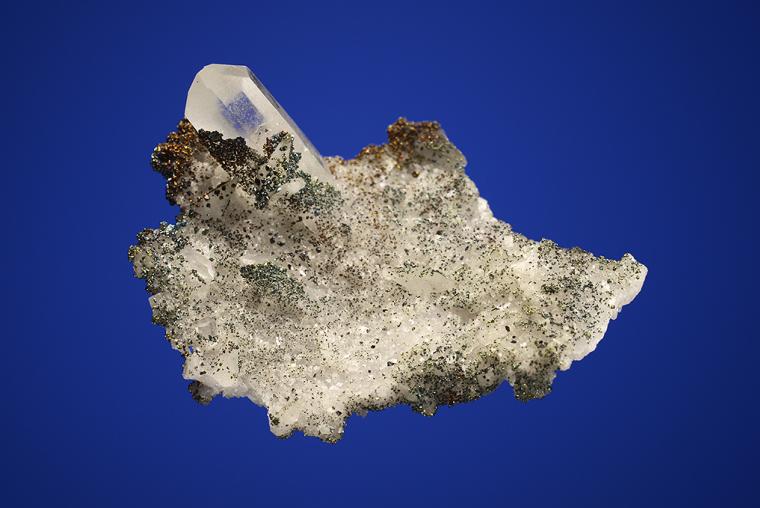 QUARTZ with CHALCOPYRITE, CALCITE and DOLOMITE