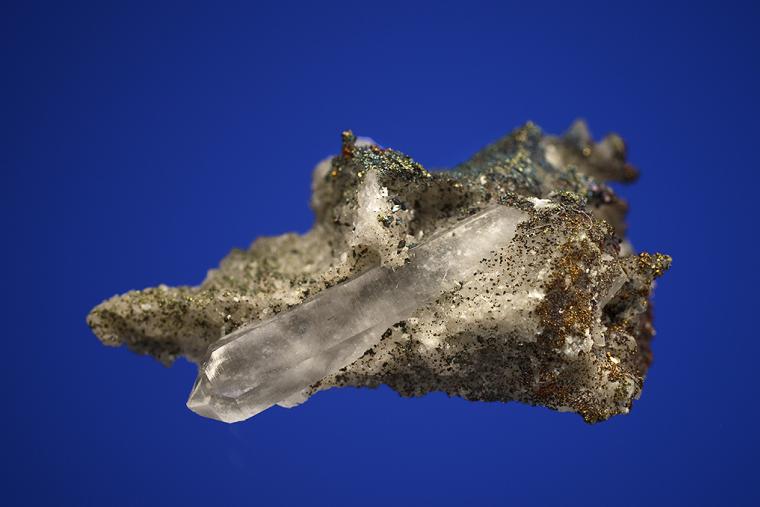 QUARTZ with CHALCOPYRITE, CALCITE and DOLOMITE
