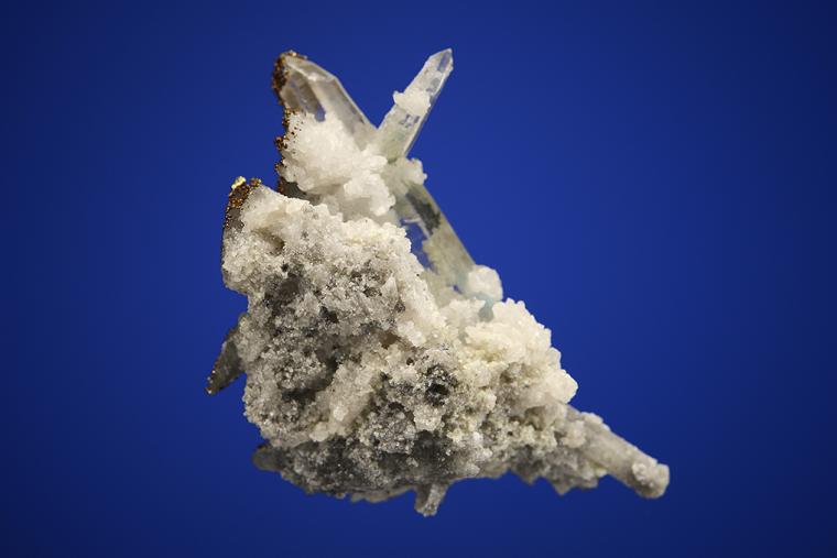QUARTZ with CHALCOPYRITE, CALCITE and DOLOMITE
