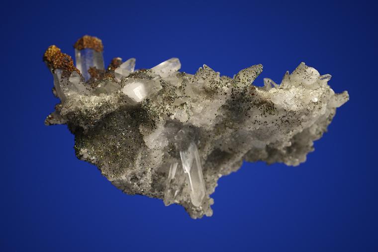 QUARTZ with CHALCOPYRITE, CALCITE and DOLOMITE