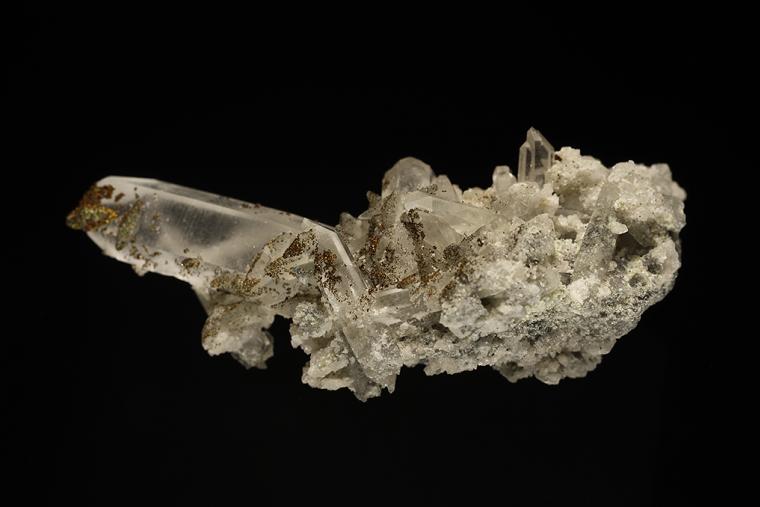 QUARTZ with CHALCOPYRITE, CALCITE and DOLOMITE