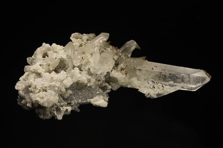 QUARTZ with CHALCOPYRITE, CALCITE and DOLOMITE