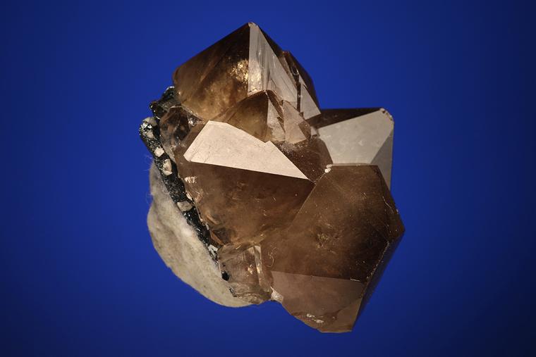 QUARTZ var. Smoky on HEMATITE