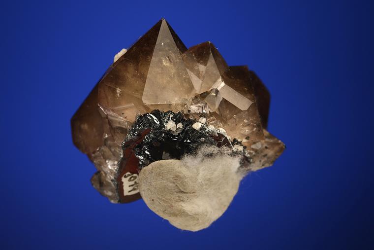 QUARTZ var. Smoky on HEMATITE