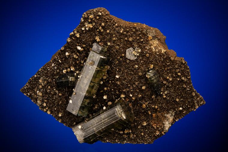 FLUORAPATITE with Tourmaline on MICA