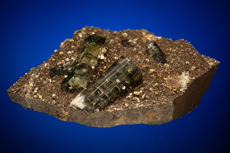 FLUORAPATITE with Tourmaline on MICA