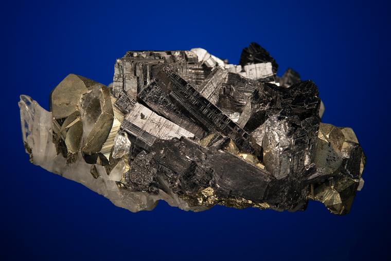 ENARGITE with PYRITE on QUARTZ