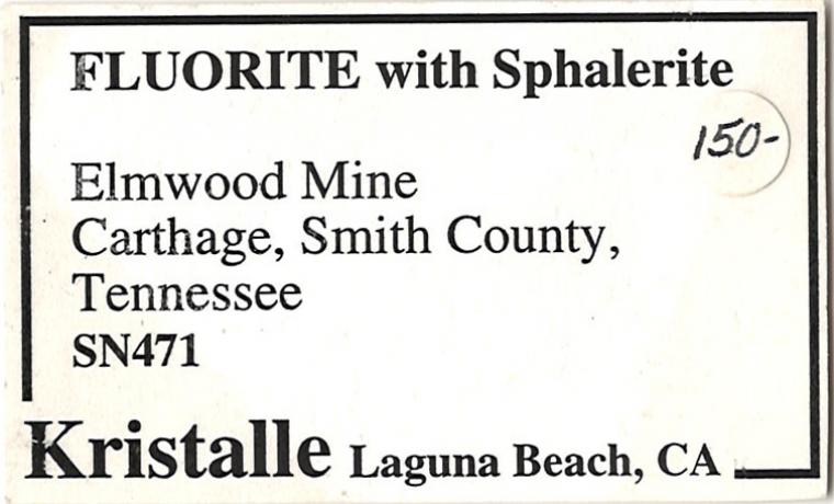 FLUORITE with SPHALERITE