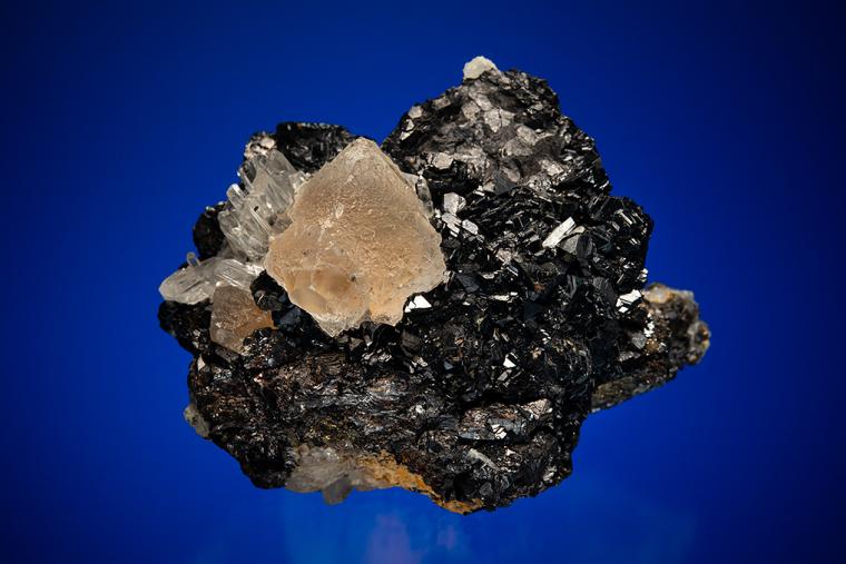 FLUORITE with QUARTZ on SPHALERITE