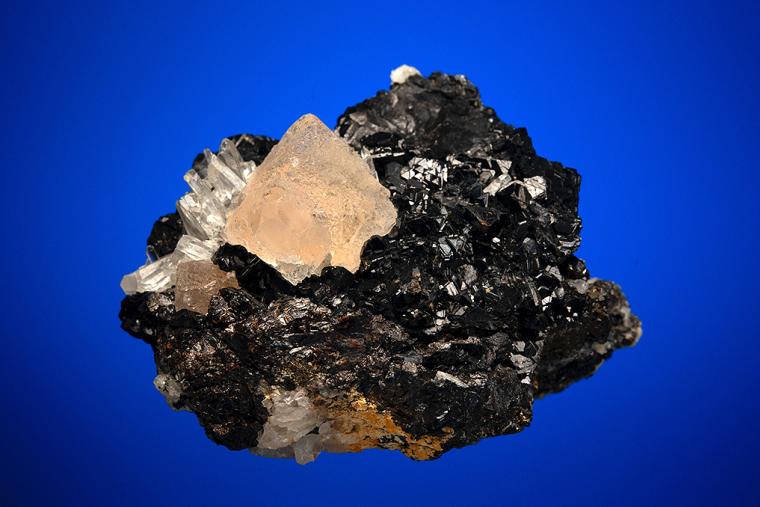 FLUORITE with QUARTZ on SPHALERITE