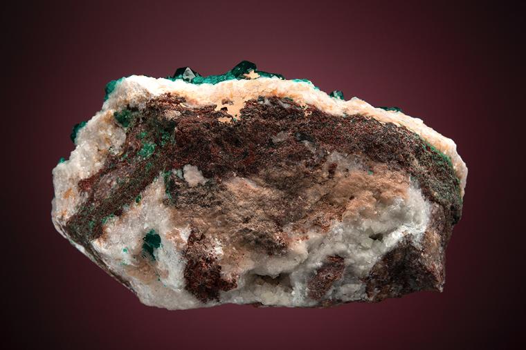 DIOPTASE on CALCITE