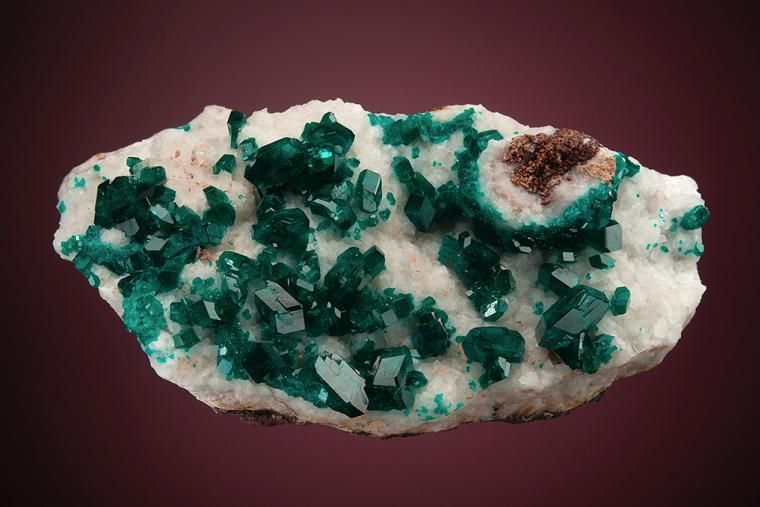 DIOPTASE on CALCITE