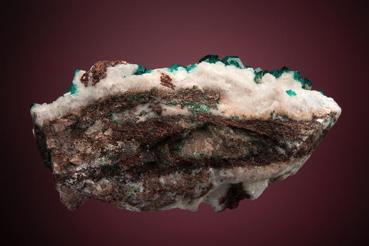 DIOPTASE on CALCITE