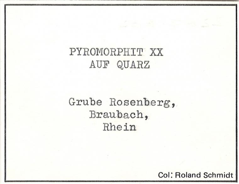 PYROMORPHITE on QUARTZ