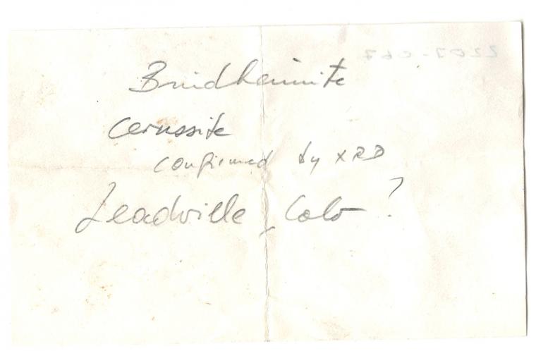 CERUSSITE with BINDHEIMITE(?)