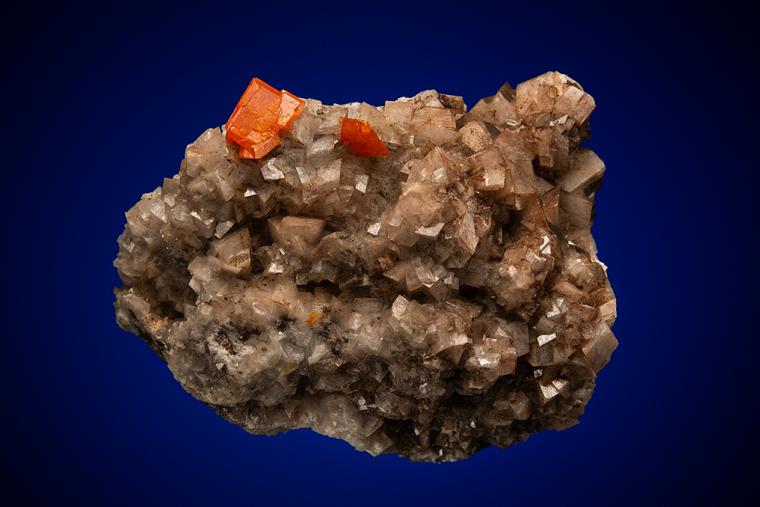WULFENITE on CALCITE