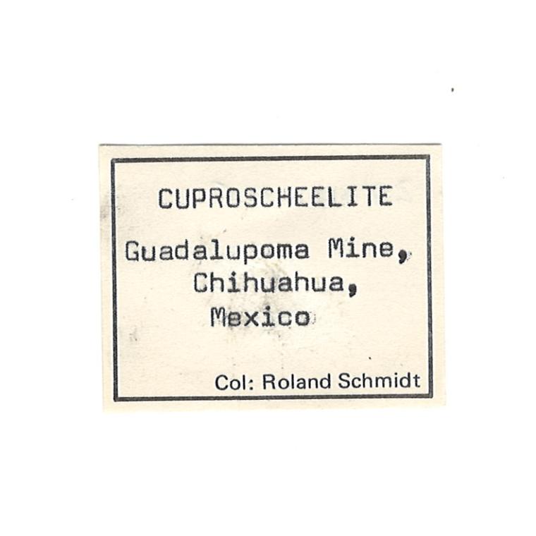 CUPROTUNGSTITE after SCHEELITE