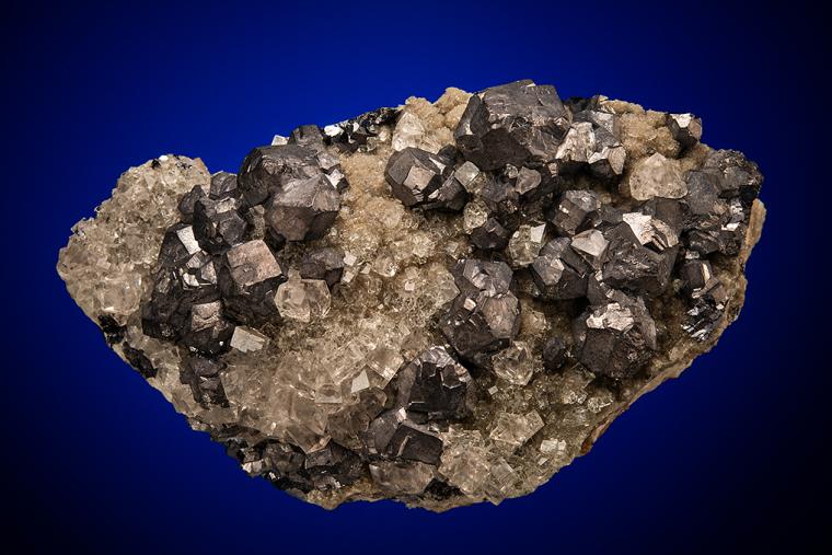 GALENA on FLUORITE and QUARTZ