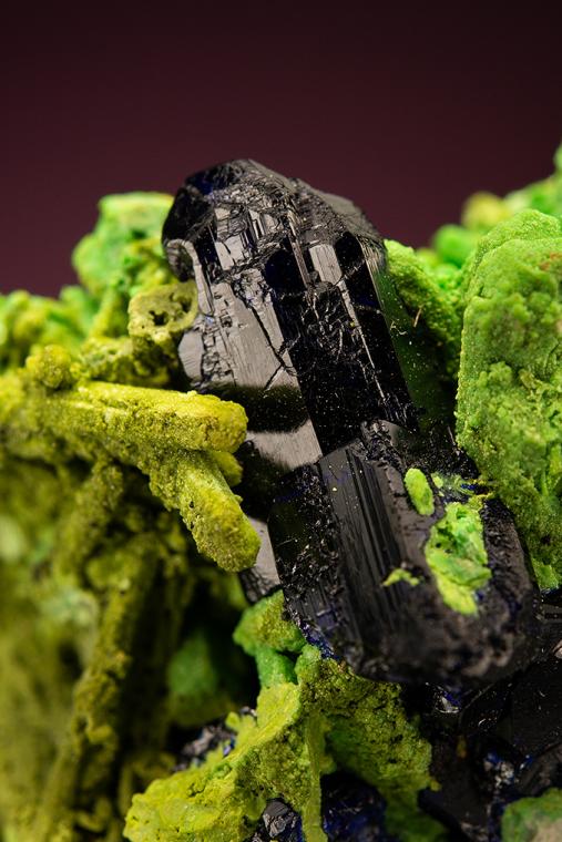 AZURITE and MALACHITE after AZURITE with BAYLDONITE coating MIMETITE