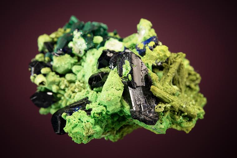 AZURITE and MALACHITE after AZURITE with BAYLDONITE coating MIMETITE