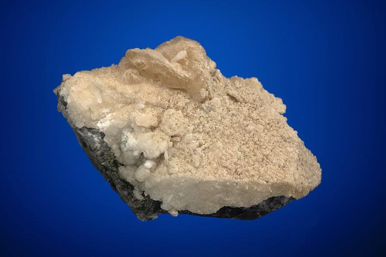 CALCITE on QUARTZ var. Smoky