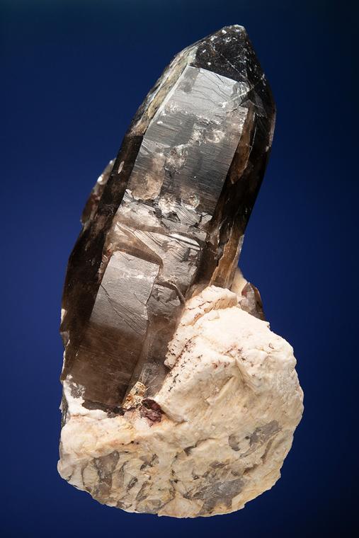 QUARTZ var. Smoky on MICROCLINE