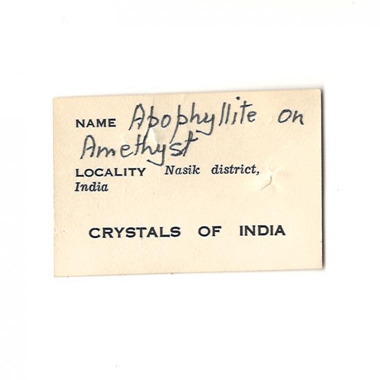 FLUORAPOPHYLLITE-(K) on QUARTZ var. Amethyst