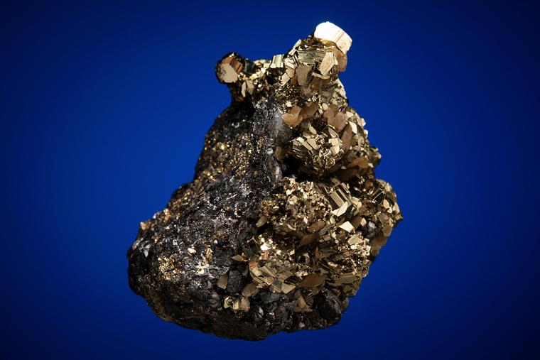 PYRITE with SIDERITE on SPHALERITE